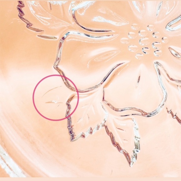 (4) Vintage 50s Hazel Atlas Orchard Apple Blossom Clear Glass Bread 6.25” Plates - Picture 8 of 9